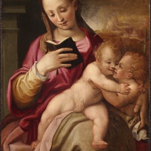 S3829 Madonna z Dzieciątkiem, Olej na drewnie, XVI w.