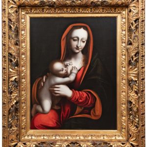 S1143 Madonna z Dzieciątkiem, Olej na drewnie, XVI w.