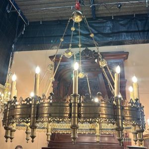 S3991 Duży gotycki żyrandol, XIX w.