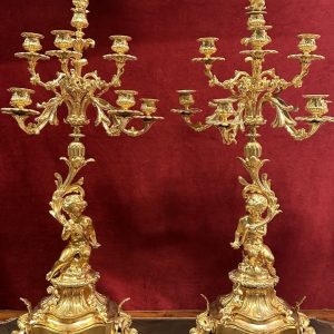 S3140 Para kandelabrów z puttami, XIX w.