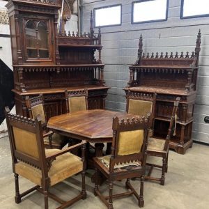 S3574 Neogotycki zestaw do jadalni, XIX w.