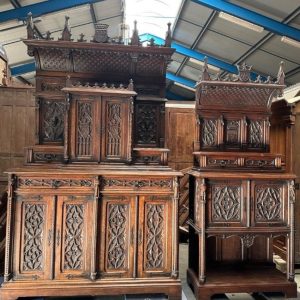 S800 Neogotycki kredens + pomocnik, XIX w.