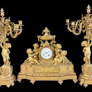 S1891 Zestaw kominkowy z puttami, XIX w.