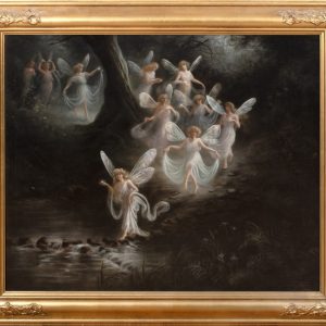 S372 Zaczarowany ogród wróżek, Olej na płótnie, XIX w.