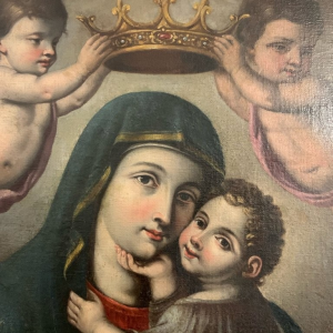 S614 Matka Boża Szkaplerzna, Olej na płótnie/ OKAZJONALNIE POLECAM