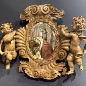 S3043 Owalne lustro z puttami, XVIII w.