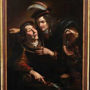 S1640 Stręczycielka, Olej na płótnie, XVII w.