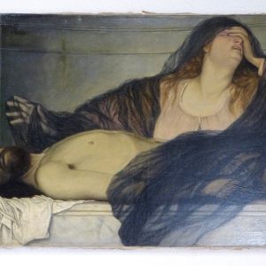 S2168 Chrystus i Maria Magdalena, Olej na płótnie, XX w.