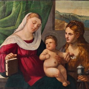 S3246 Madonna z Dzieciątkiem i Marią Magdaleną, Olej na drewnie, XVI w.