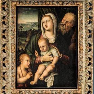 S4483 Święta Rodzina z Janem Chrzcicielem, Olej na drewnie, XVI w.