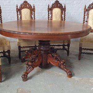 S4491 Stół + krzesła, XIX w.