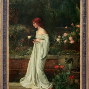 S3364 Czytająca w parku, Olej na płótnie, XIX w.