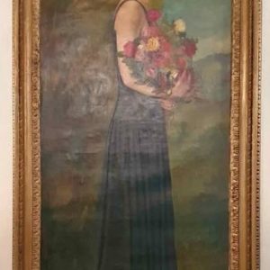 S4238 Kobieta z kwiatami, Obraz, XX w.