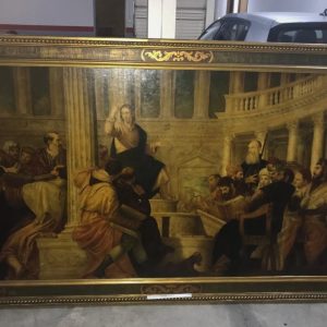 Olej na płótnie antyk Chrystus nauczający ( kopia wielkiego dzieła )