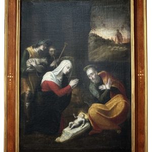 S2076 Pokłon pasterzy, Olej na płótnie, XVII w.