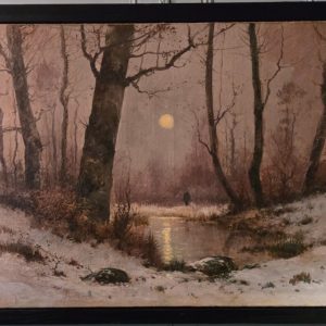 S2216 Księżyc w zaroślach, Olej na płótnie, XIX w.