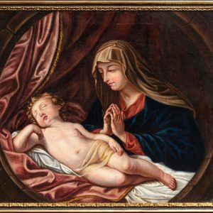 S2532 Madonna i śpiące Dzieciątko, Olej na płótnie, XIX w.