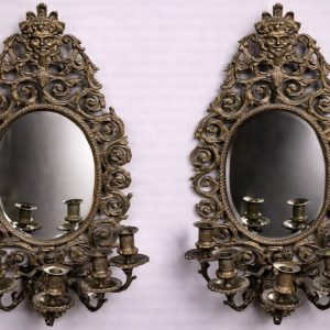 S2871 2 x Barokowe lustro z kinkietem, XIX w.