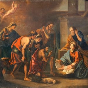 S3303 Narodzenie Pańskie, Duży olej na płótnie, XVII w.