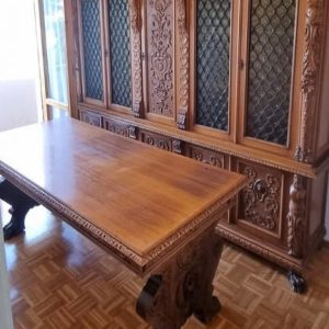 S3670 Renesansowa biblioteka + biurko, XX w.