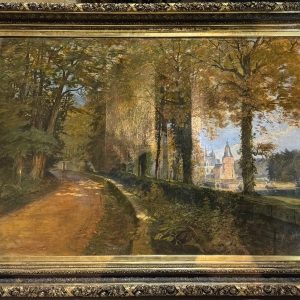 S4027 Zamek w Maintenon, Duży olej na płótnie, XIX w.