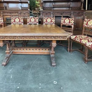 S4520 Gotycki stół + krzesła, XIX w.