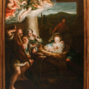 S4524 Pokłon pasterzy, Duży olej na płótnie, XVII w.