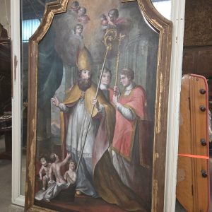 S2750 Święty Mikołaj, Duży olej na płótnie, XVIII w.