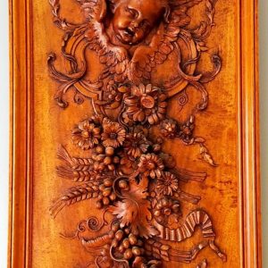 S4534 Panel z aniołem i kwiatami, XIX w.