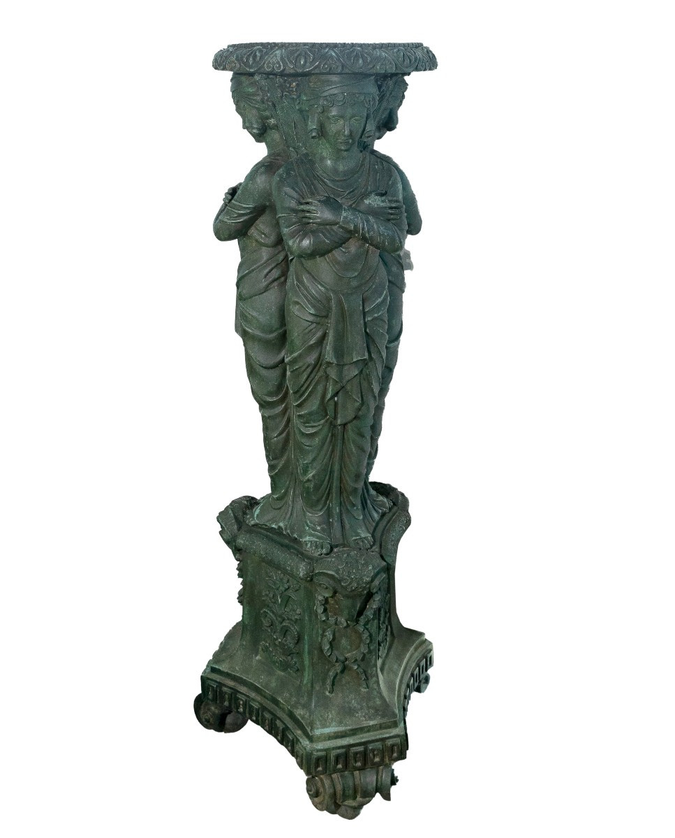 K36 Duża kolumna brązowa XX wieku w stylu neoklasycznym - obrazek 2