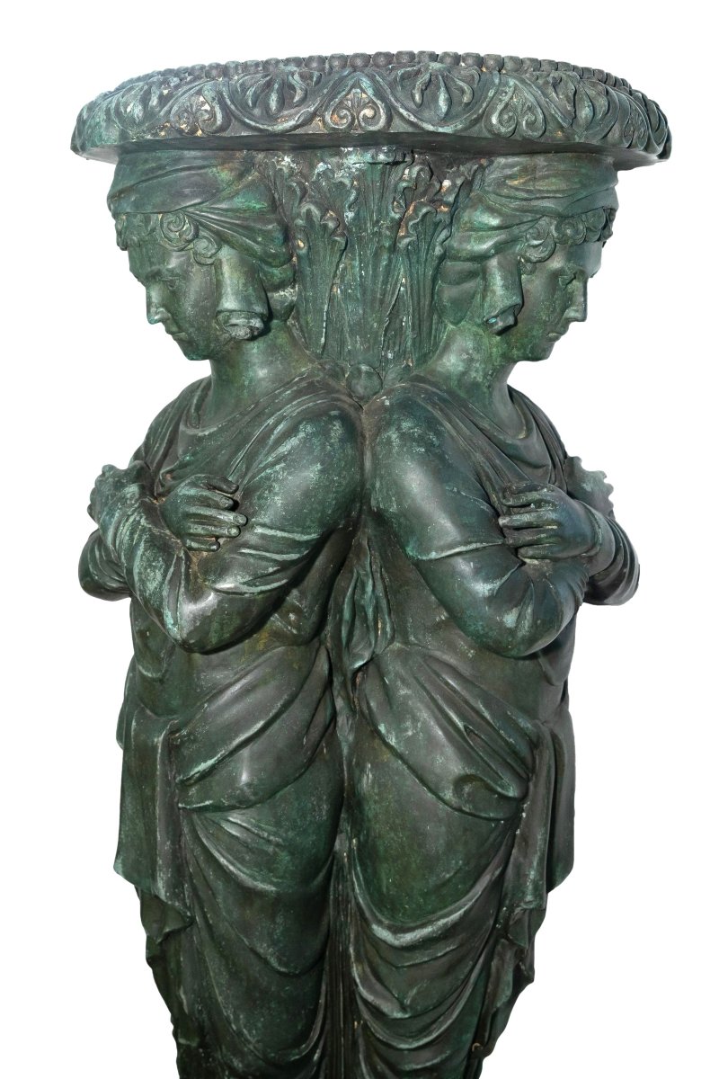 K36 Duża kolumna brązowa XX wieku w stylu neoklasycznym - obrazek 3