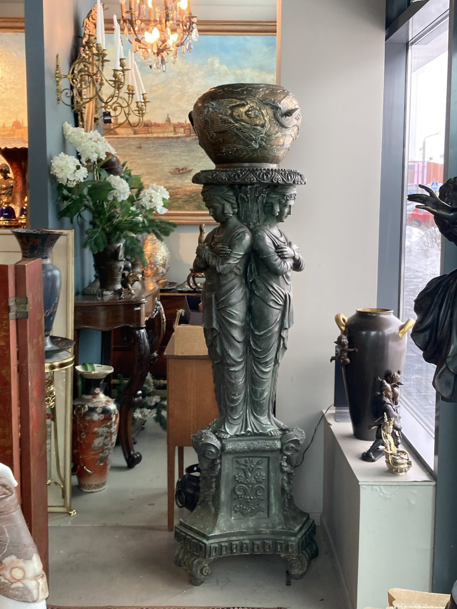 K36 Duża kolumna brązowa XX wieku w stylu neoklasycznym - obrazek 6