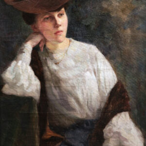 K52 Portret Młodej Kobiety Siedzącej w Kapeluszu