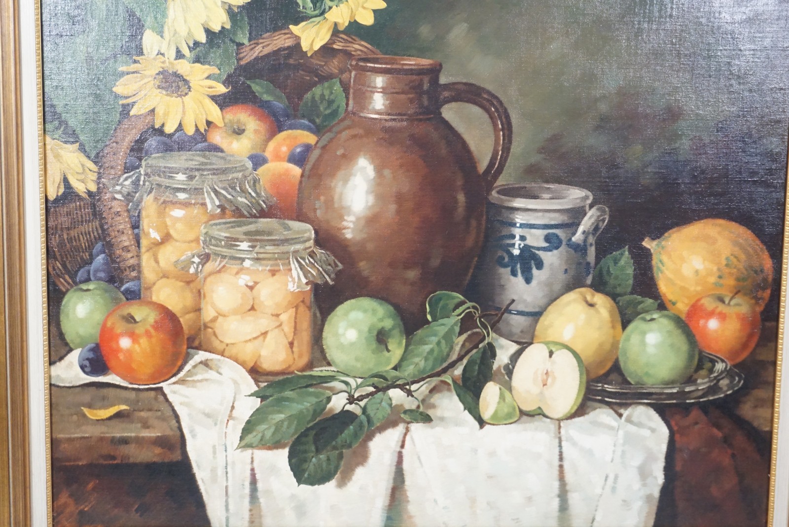 K72 Obraz olejny Martwa natura Kwiaty Owoce - obrazek 2