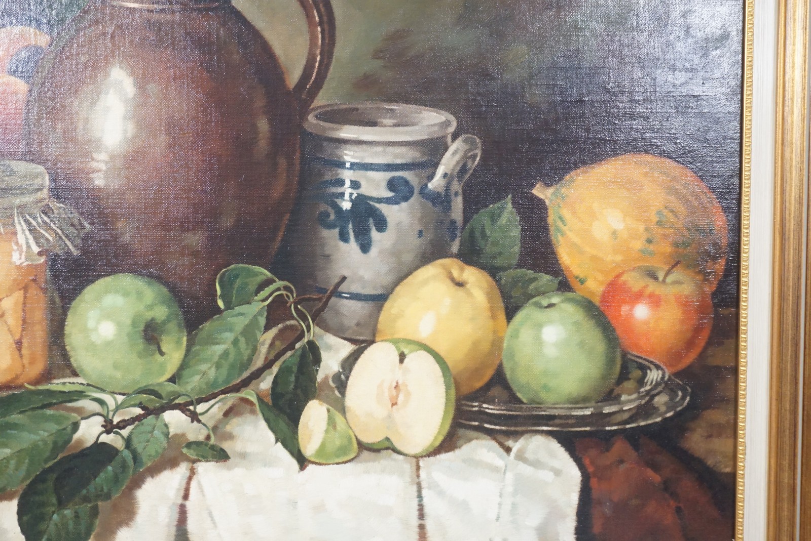 K72 Obraz olejny Martwa natura Kwiaty Owoce - obrazek 3