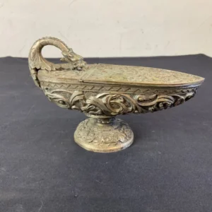 K124 Srebrny brązowy pojemnik na kadzidło XIX wiek.