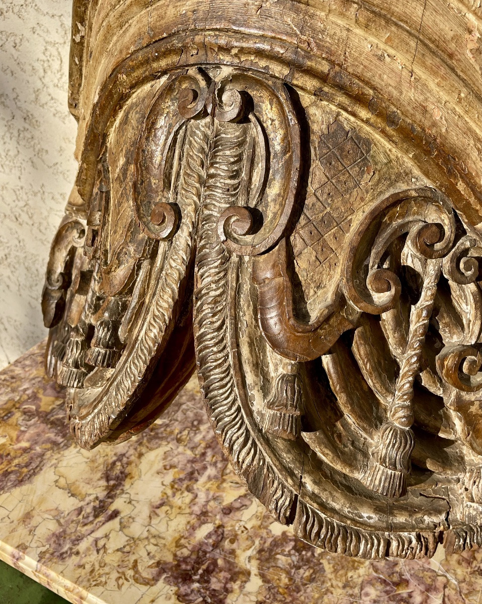 K101 Zasłona tronu z rzeźbionego drewna z XVII wieku - obrazek 6