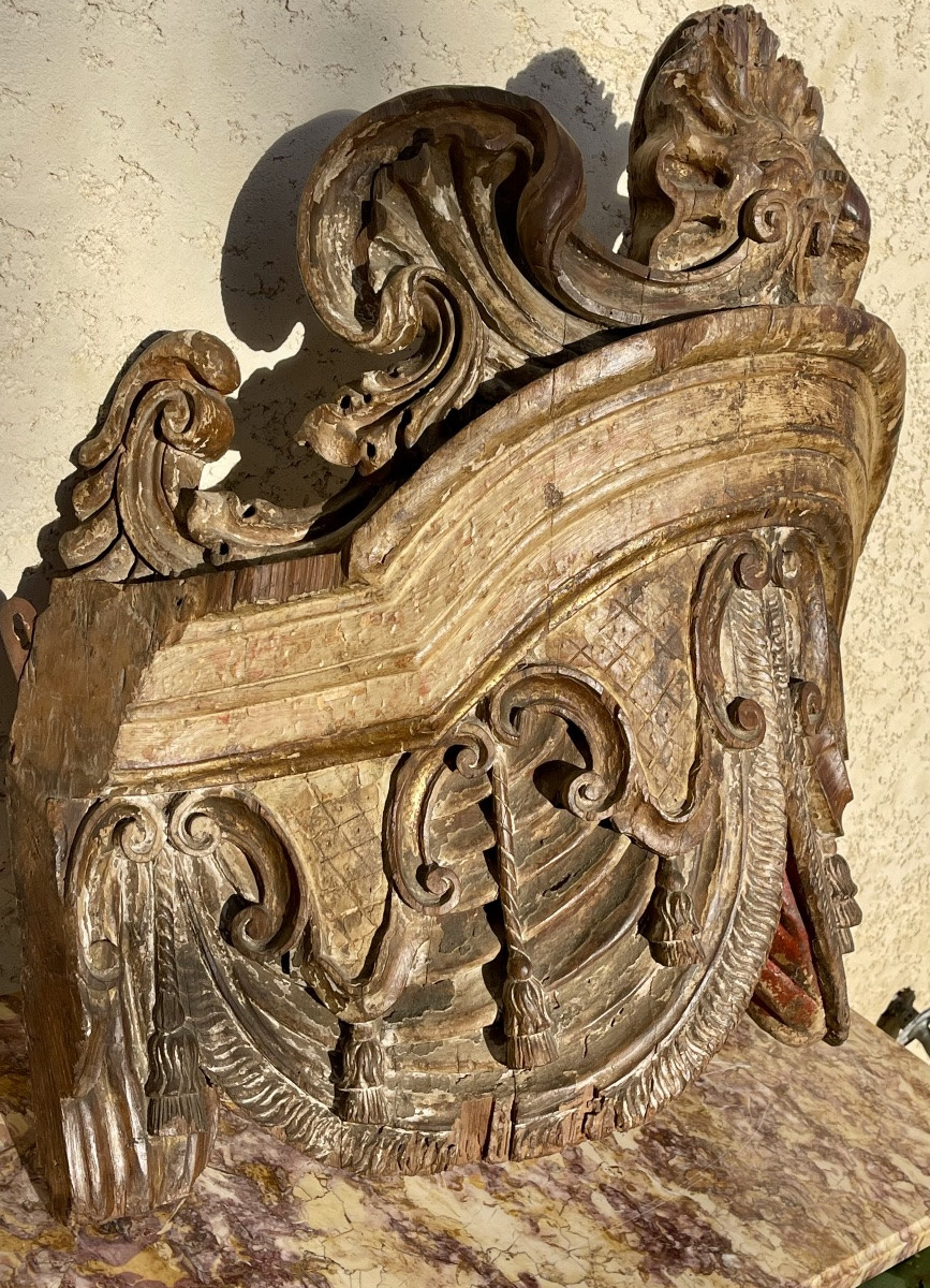 K101 Zasłona tronu z rzeźbionego drewna z XVII wieku - obrazek 7
