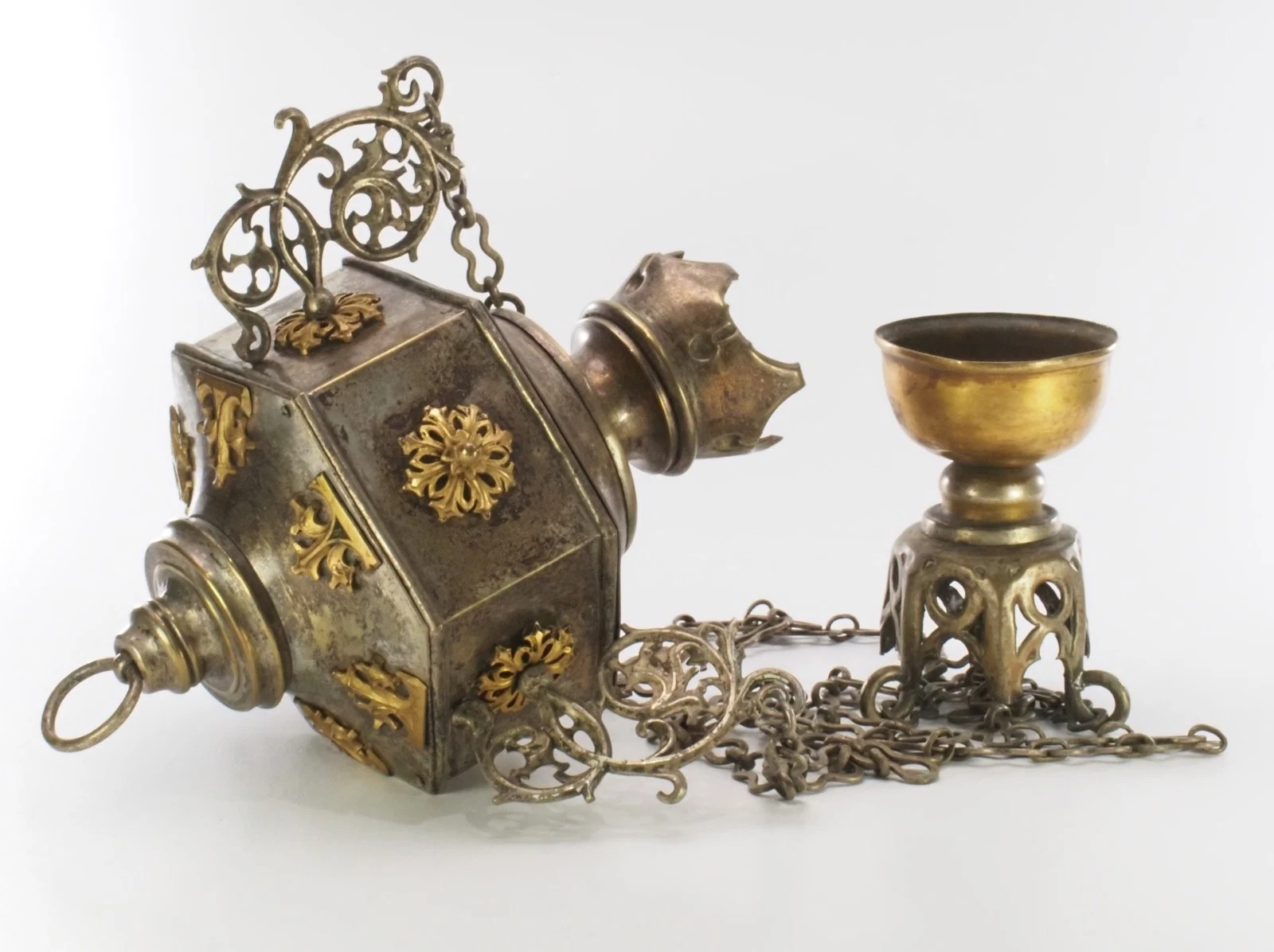 K104 Antyczna wieczna lampa kościelna sufitowa