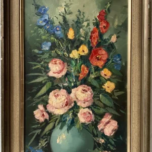 K177 Obraz olejny Impresjonistyczne Kwiaty Róże Martwa Natura