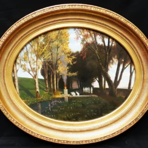 K178 obraz w owalnej ramie, krajobraz