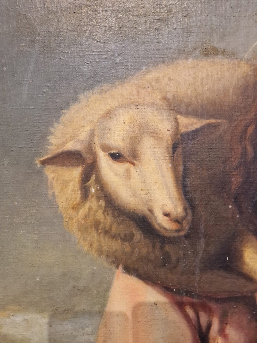 K193 Olej na płótnie, Święty Jan Chrzciciel, początek XIX wieku - obrazek 4