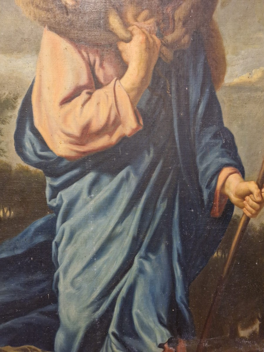 K193 Olej na płótnie, Święty Jan Chrzciciel, początek XIX wieku - obrazek 5