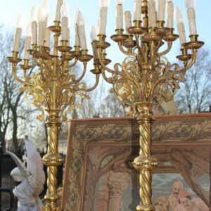 S1722 2 x Duży romański kandelabr, XIX w.