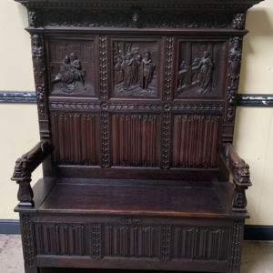 S2315 Neogotycka ławka/skrzynia, XIX w.