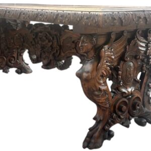 S2526 Renesansowy stół ze sfinksami, XIX w.