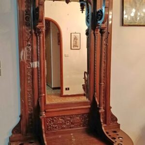 S2930 Wieszak z ławką i lustrem, XIX w.