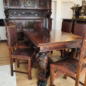 S3031 Renesansowy zestaw do jadalni na lwach