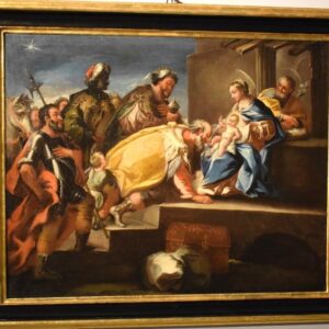 S3473 Pokłon Trzech Króli, Duży olej na płótnie, XVII w.