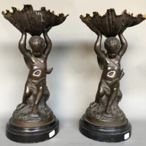 S3970 2 x Putto z muszlami, Rzeźby, XIX w.